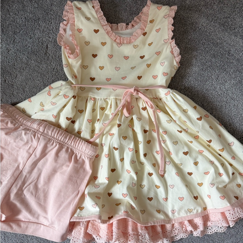 Love and Grow Fall Candyland Heart Pattern Dress with Bloomers